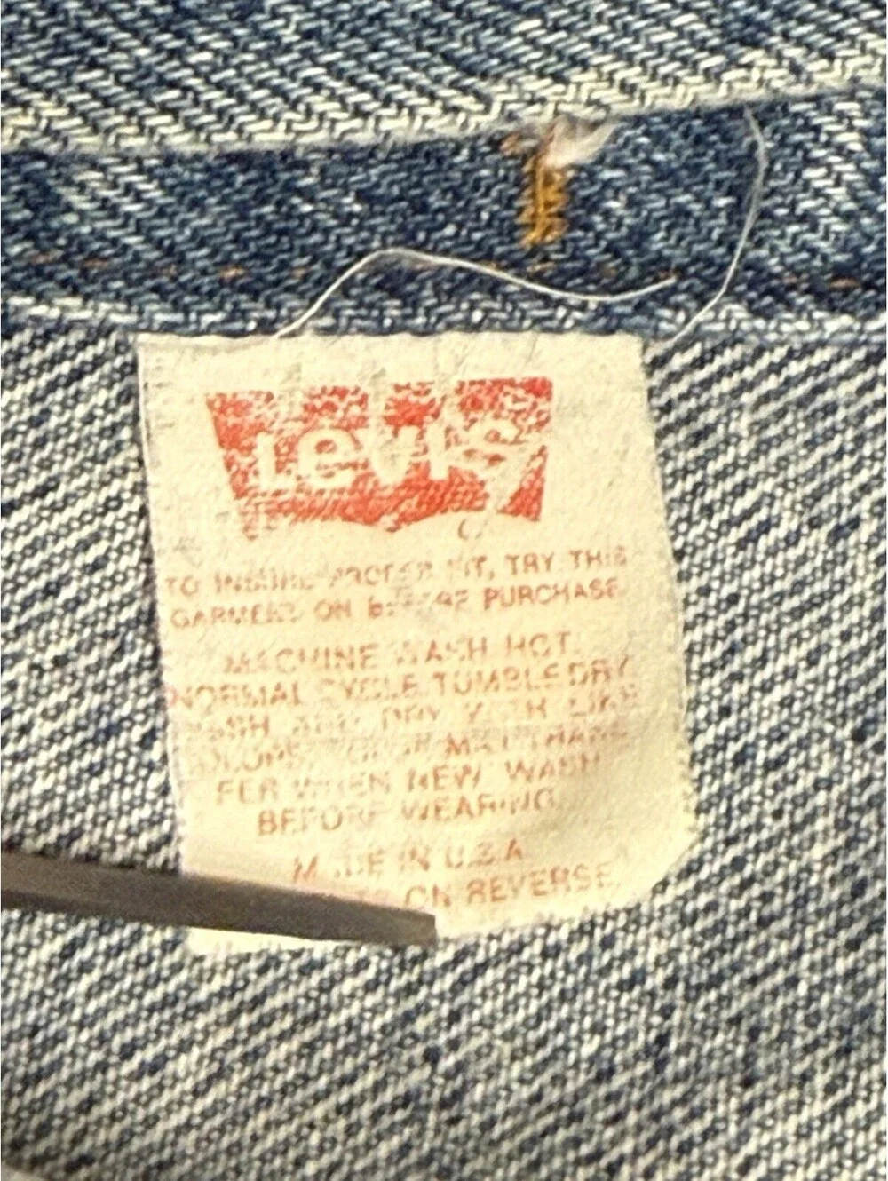 Levi Strauss Denim Trucker Jacket Blue Vintage 90s Size S 70507 4890 Type 3